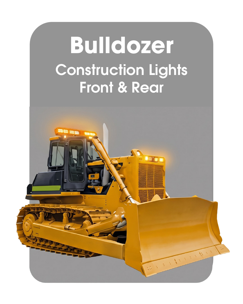 Bulldozer Emergency Construction Lights Front and Rear, Caution Systems