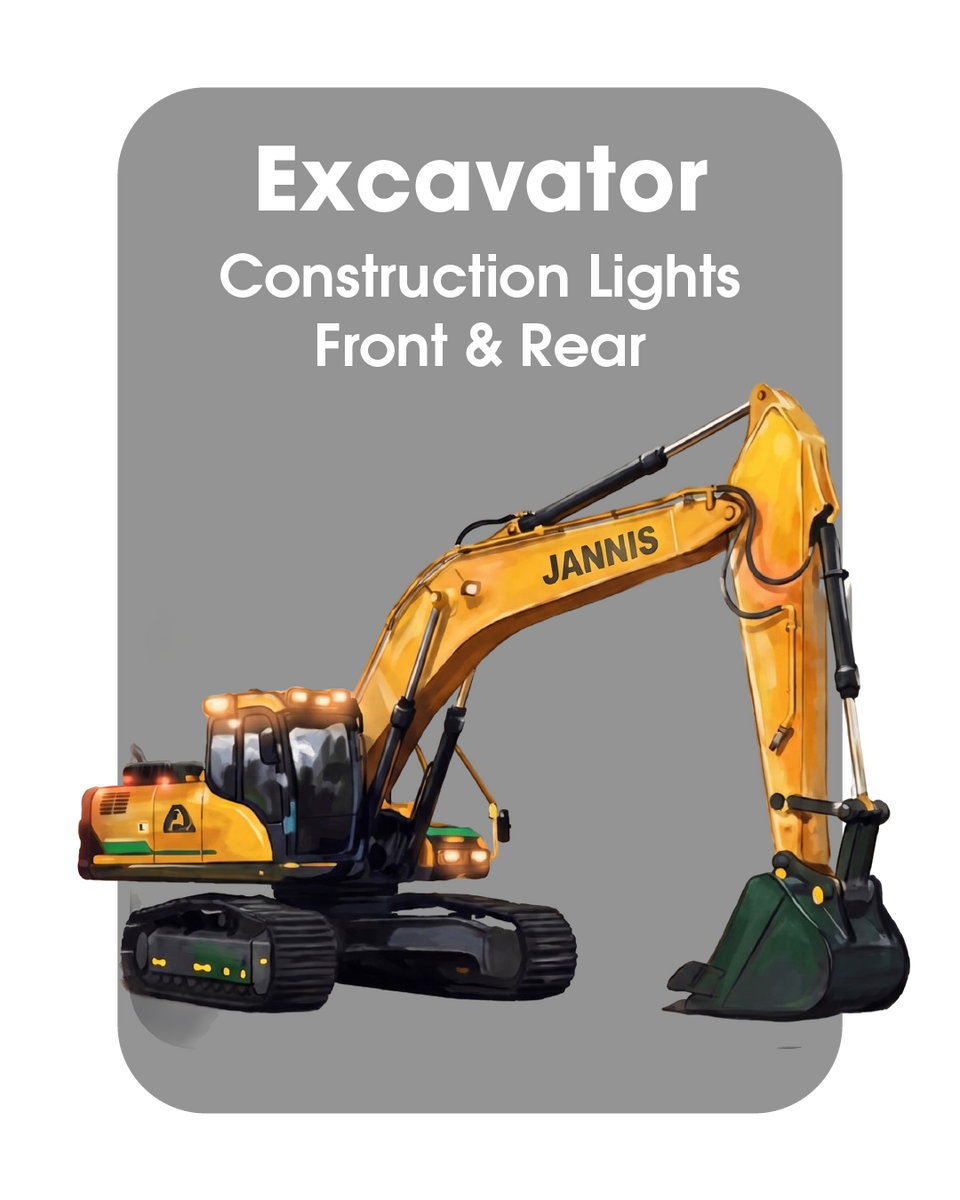 Excavator Emergency Construction Lights Front and Rear, Caution Systems